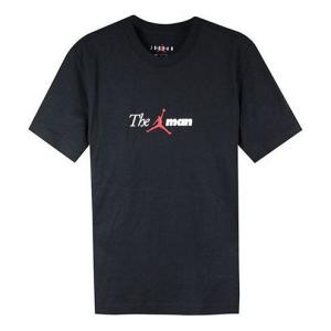 Футболка с круглым вырезом повседневные с коротким рукавом Air Jordan, черный