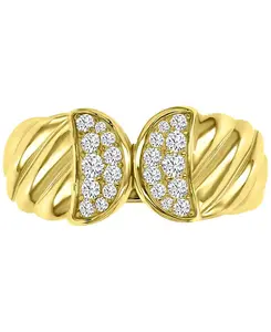 Ажурное кольцо с паве из кубических цирконий в стиле «крученый» Macy'S, gold