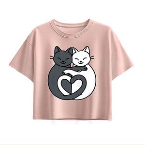 Футболка Boxy с кошками и сердечками для девочек 7-16 Licensed Character, Light Pink