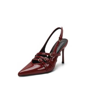 BIGTREE Тонкие каблуки на шпильке женские черные с сумкой для покупок, цвет Black+Shopping Bag