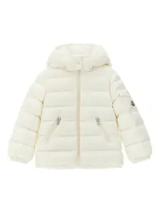 Стеганая куртка с капюшоном Moncler Enfant, белый