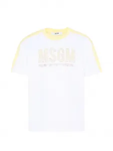 Футболка с нашивкой-логотипом MSGM Kids, белый