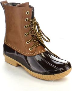 Женские двухцветные сапоги AXNY в стиле милитари с шнуровкой и защитой от дождя, Brown