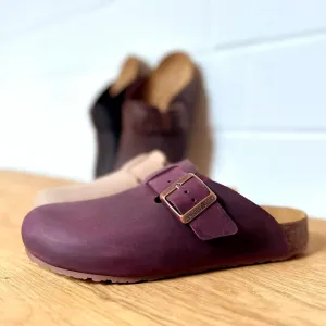 Сабо HAFLINGER Porto Elegant из кожи с резиновой подошвой и стелькой из пробки и латекса, универсальные, черный