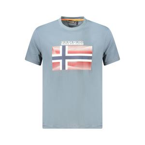 Коричневая хлопковая мужская футболка Napapijri, серый