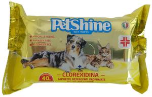 Гигиенические салфетки Petshine для собак/кошек, хлоргексидин, 40 шт 40 полотенец Petshine