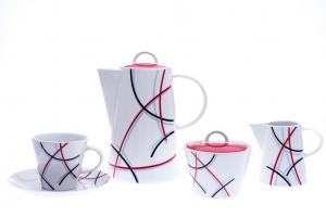 Кофейный сервиз, карловарский фарфор Thun, Tom, линии, 15 шт Thun 1794