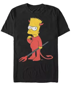 Мужская футболка The Simpsons Devil Bart с короткими рукавами Fifth Sun, черный