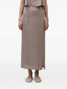 Полосатая юбка с разрезом Alysi, красный