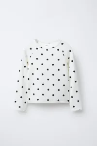 Футболка в горошек с модалом Zara, белый