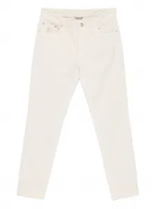 Джинсы с вышитым логотипом Brunello Cucinelli, нейтральный