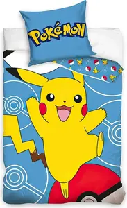 Пододеяльник Пикачу счастливый - 140 x 200 см - 70 x 90 см PHU CARBOTEX