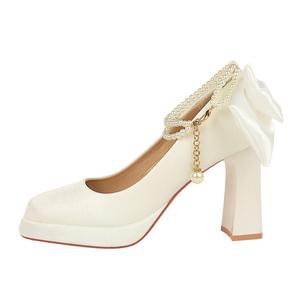 Туфли на высоком каблуке для женщин QITUMAUL, White[Heel Height 9Cm]