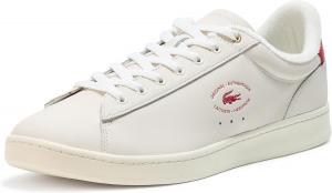 Мужские кожаные кроссовки Lacoste Carnaby, белый/красный