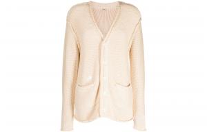 Кардиган с v-образным вырезом и принтом пейнт сплэттер R13, бежевый