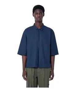 Рубашка из льняной ткани, топ павильона Vans, синий