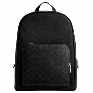 COACH Кожаный рюкзак большой мужской черный