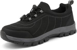 Мужские походные кроссовки Легкие кроссовки для бега по тропам Нескользящие трекинговые кроссовки для ходьбы Спортивная обувь для путешествий, альпинизма, кемпинга и повседневного ношения Qacksv, черный