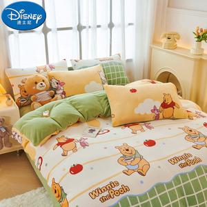 Disney Детский пододеяльник из молочного вельвета 180х220 см с наволочкой, цвет Dreamy Vini Green, официальный Disney