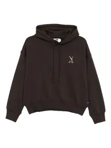 Худи с вышитым логотипом Izzue, коричневый