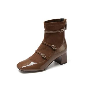 LE SAUNDA Женские ботинки на каблуке 6 см кофе, цвет Coffee