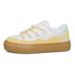 Кеды, скейтборд обувь женская низкая бежевый/молочный чай B10Crown