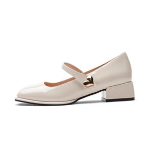 TOOMANYSHOES Любовный сезон Блок каблук Высокие каблуки 3,5 см Женские Экрю, цвет Ecru