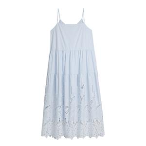 Женское платье-сорочка с V-образным вырезом, тонкое, средней длины ELLE, светло-синий