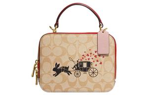 COACH Кожаная сумка кроссбоди холщовая с отделкой