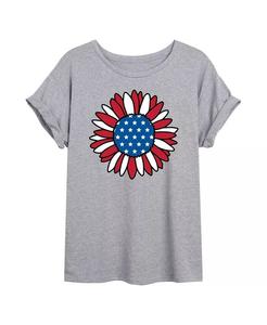 Hybrid Apparel Модная футболка оверсайз с рисунком подсолнуха для юниоров Good Vibes Llc, серый