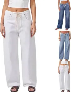 Джинсы Y2K женские свободные с кулиской