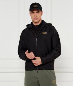 Толстовка мужская Ea7 на молнии, черный / золотой