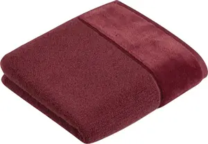 Полотенце Vossen "Pure", (2 шт.), хлопок & VEGAN, с элегантной велюровой каймой 50х100 см (2 шт.), цвет red rock