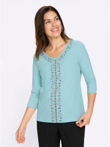 Рубашка с рукавами 3/4 в цвете аквамарин-кемел Sieh an!