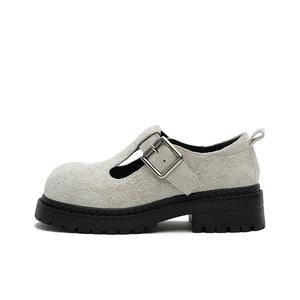 MASOOMAKE Туфли Мэри Джейн на массивном каблуке женские цвет слоновая кость белый, цвет Ivory White