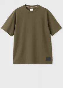 Укороченный топ с короткими рукавами из жаккардовой клетки с логотипом.