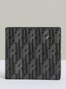 Кошелёк из лакированной ткани с лесным монохромным принтом Reiss, Black