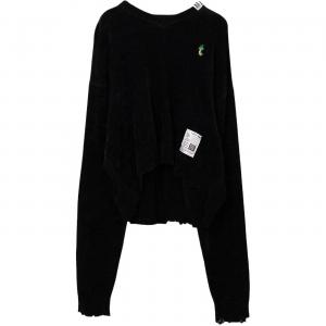 Свитер с v-образным вырезом и потертостями Maison Mihara Yasuhiro, черный