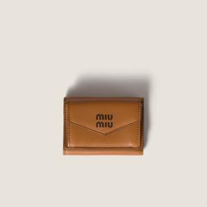 Маленький кожаный кошелек MIU MIU, коричневый