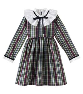 Платье Flora Tartan из хлопка La Coqueta, Navy Tartan