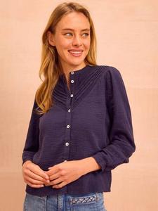 Шевронная рубашка из хлопкового сыра Aspiga, Navy