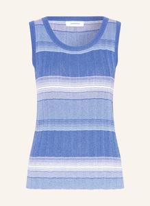 Вязаный топ с блестящей пряжей Darling Harbour, голубой