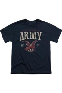 Футболка U.S. ARMY с коротким рукавом и арочным вырезом для детей Gildan, темно-синий