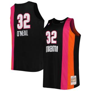 Мужская майка Mitchell & Ness Shaquille O'Neal Black Miami Heat Big & Tall Hardwood Classics 2005-06 Swingman