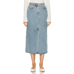 Юбка Loulou Studio Rona Denim Long, цвет Washed Light Blue