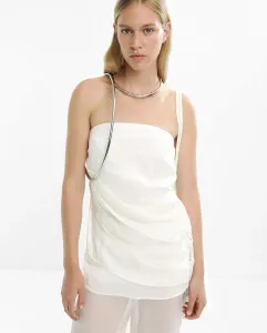 Женский топ-бандо с воланами Parfois, белый