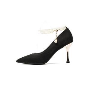 QITUMAUL Стройные каблуки на высоком каблуке женские черные, цвет Black[Heel Height 8.5cm]