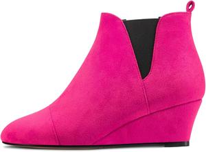 Женские ботильоны Castamere с массивным каблуком, средней высоты, круглым носком, на щиколотке, короткие, без застежки, классические для платья, вечеринки и офиса, каблук 2,0 дюйма, Pink