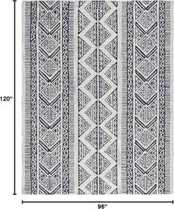 Ковер SAFAVIEH, 244 x 305 см, - коллекция Metro - большой - Blue & Ivory, ручная работа из шерсти, идеально для гостиной, спальни, офиса, столовой (MET452M)