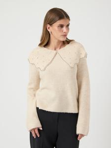 Джемпер YAS YASCHARMA KNIT PULLOVER, Birch/Off-White